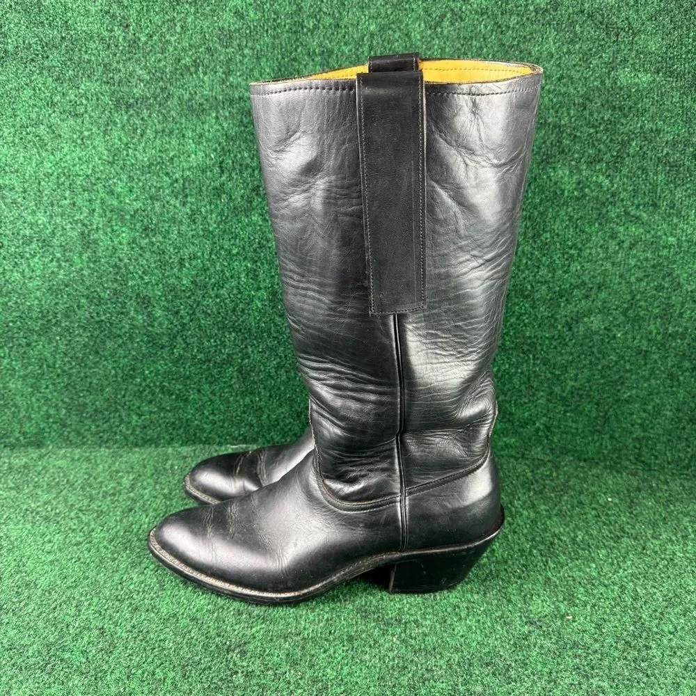 Anderson Beans Boots Men’s Size 9 D Black Leather Cowboy Boot Made In USA